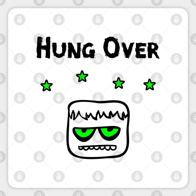 Hung Over Drinking Partying Blockhead With Stars Magnet by depravitee